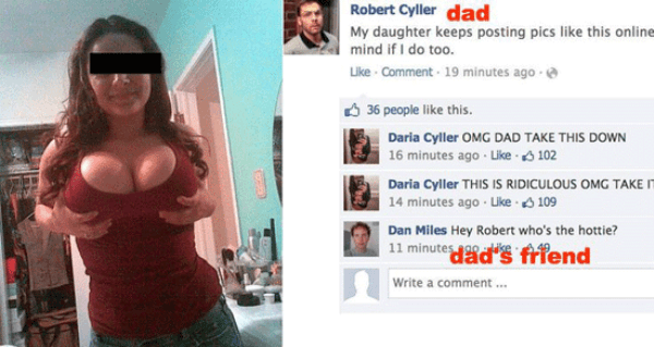 incest in social media - Robert Cyller dad My daughter keeps posting pics this online mind if I do too. comment. 19 minutes ago. 36 people this. Daria Cyller Omg Dad Take This Down 16 minutes ago 102 Daria Cyller This Is Ridiculous Omg Take It 14 minutes 