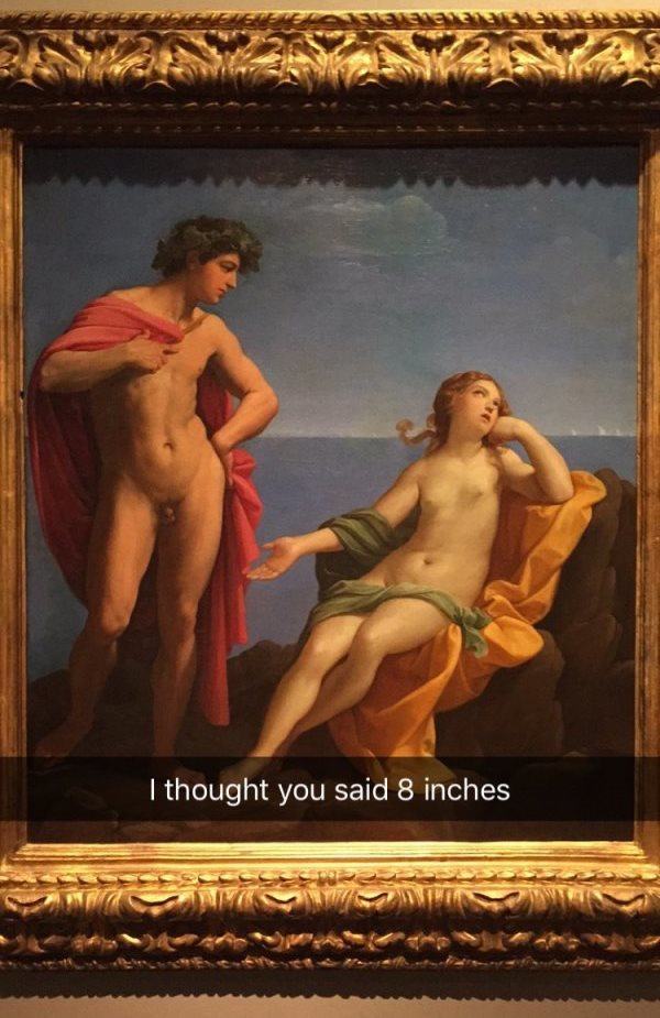 museum snapchat painting - I thought you said 8 inches