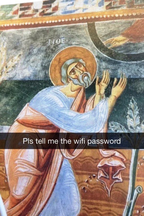 museum snapchat funny art - OgrevaOGO Noe Pls tell me the wifi password
