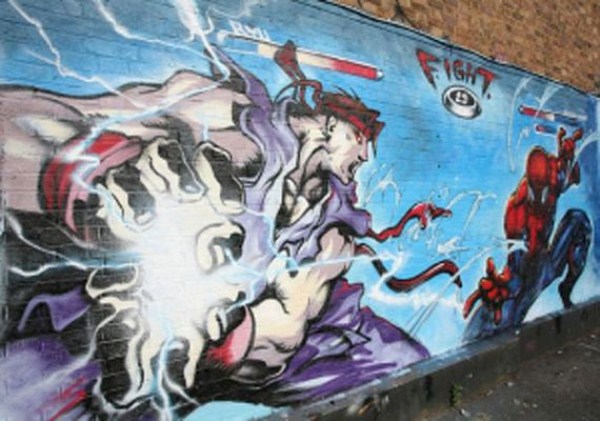 Neighborhoods Enhanced By Amazing Video Game Graffiti