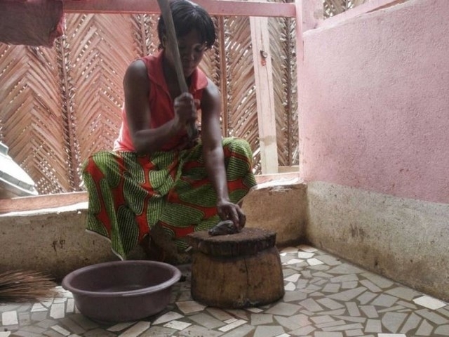 We can't properly discuss eating domesticated animals and leave out the cat. This woman from Cte dIvoire can be seen cutting into a baked cat. It turns out that cats are a very popular dish in many parts of Africa and Eastern Asia