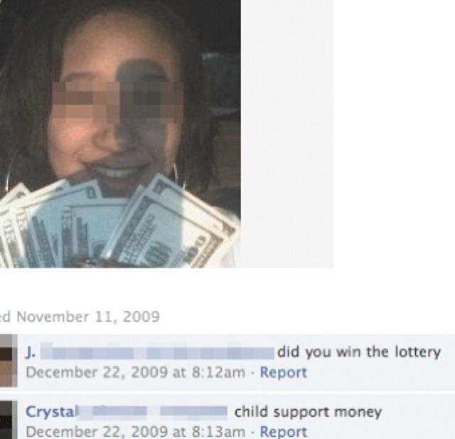 facebook kids cringe - Ed did you win the lottery at am Report Crystal child support money at Report