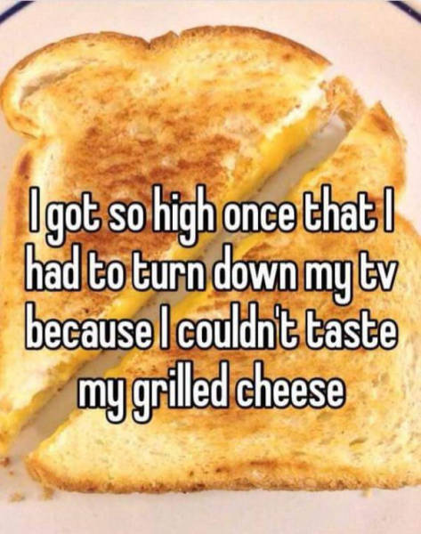 got so high jokes - Ugot so high once that I had to turn down my tv because I couldnt taste my grilled cheese