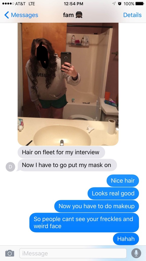 Girl Forgets To Put Away Her "Toys" Before Sending Selfie To Family
