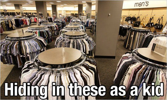 circular clothing racks - men's Hiding in these as a kid