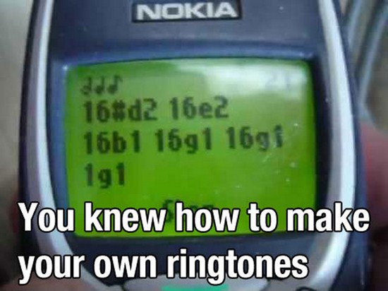 things 90s kids remember - Nokia 168d2 16e2 16b1 1691 1691 191 You knew how to make your own ringtones
