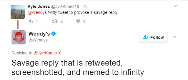 wendy's response to anime - Kyle Jones 16 7h Witty tweet to provoke a savage 61 72 9 Wendy's 16 Savage that is retweeted, screenshotted, and memed to infinity