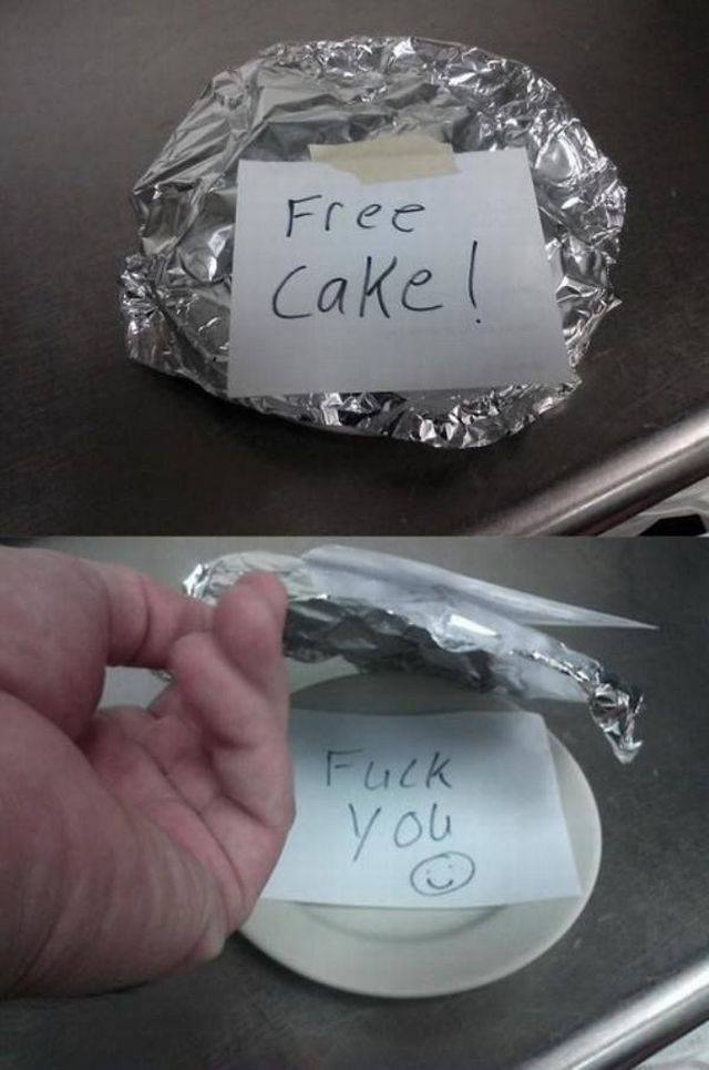 cake prank - Free Cake Fuck you
