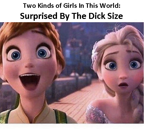 two reactions to a big dick - Two kinds of Girls In This World Surprised By The Dick Size
