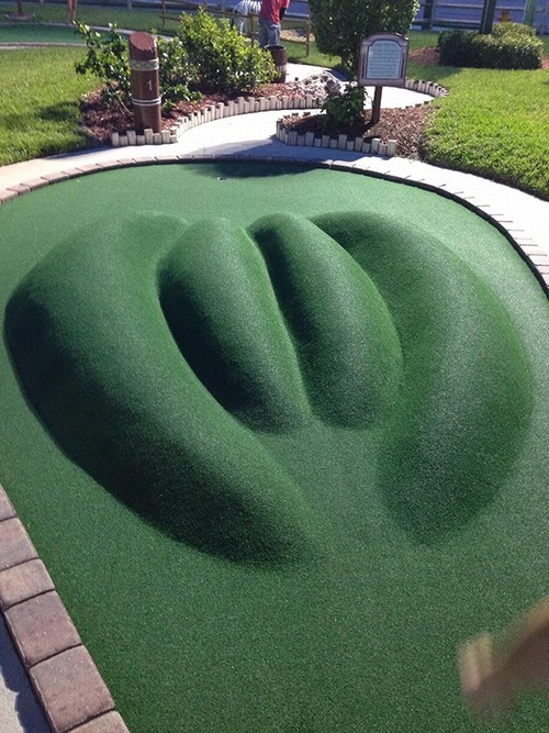 Lawn that looks like a giant green vagina