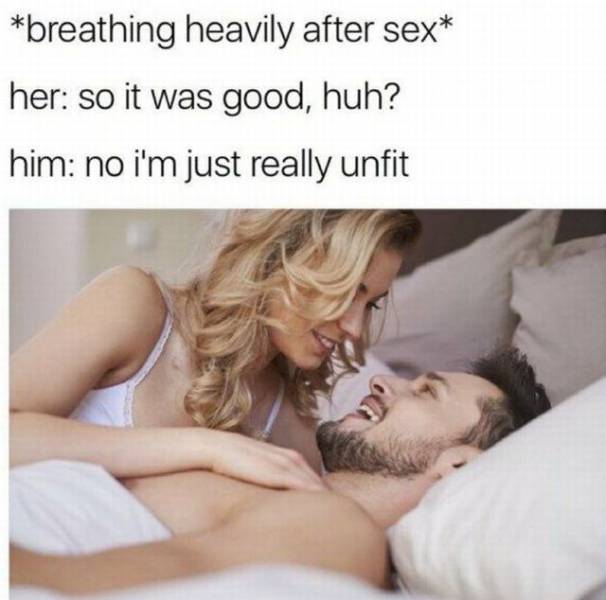 breathing heavily after sex - breathing heavily after sex her so it was good, huh? him no i'm just really unfit