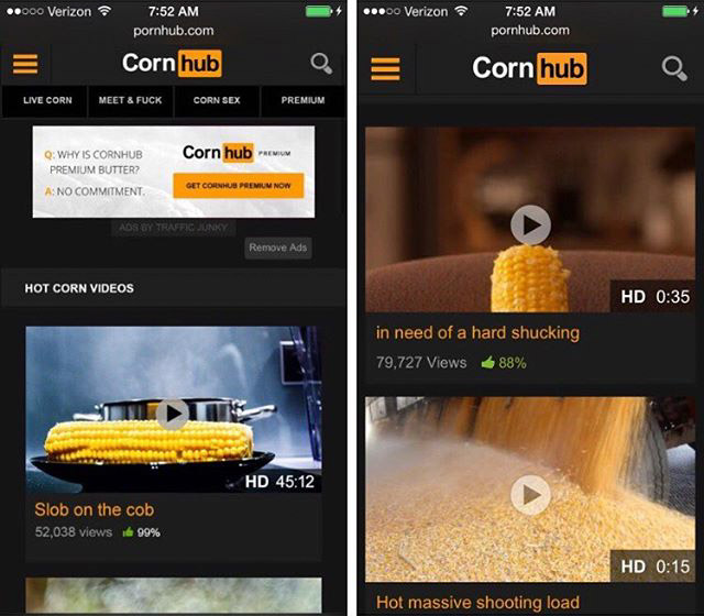 Corn Hub with is erotic corn pics, very funny meme
