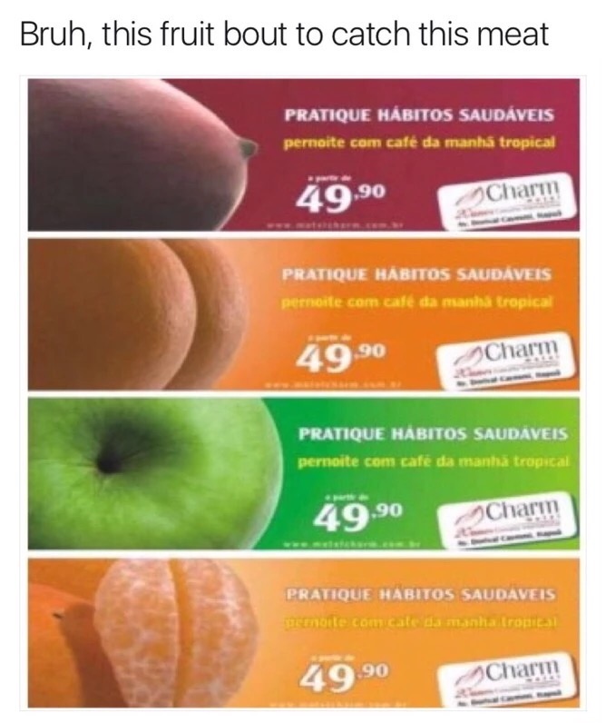 Sexy looking fruit ads