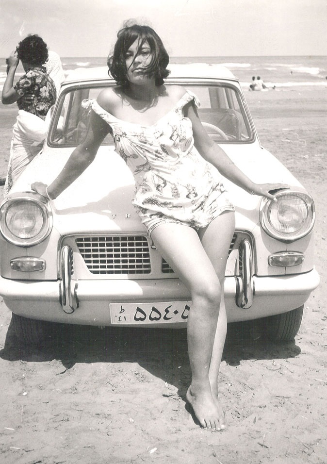 A Persian women at the beach in Iran in 1968.