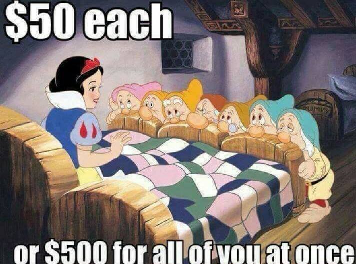 snow white and the seven dwarfs subliminal messages - $50 each or $500 for all of you at once