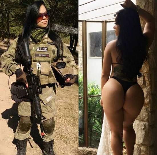 hot girls in military uniform