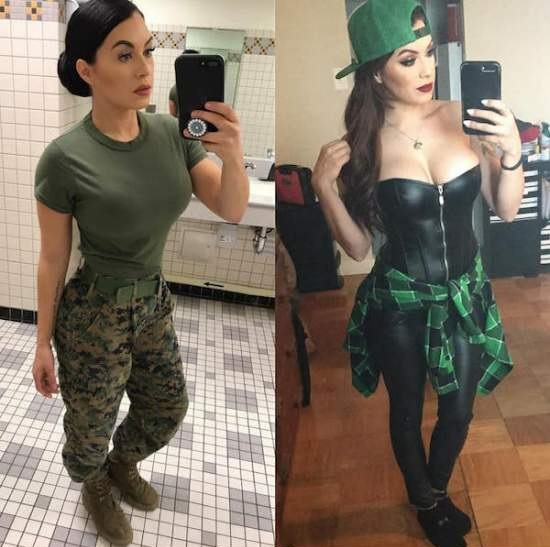 women in uniform and out of uniform