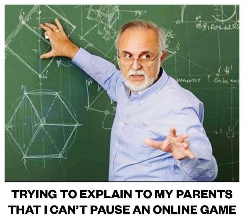 Sox Trying To Explain To My Parents That I Can'T Pause An Online Game