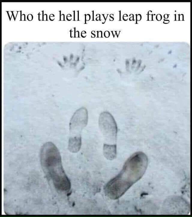 plays leapfrog in the snow - Who the hell plays leap frog in the snow