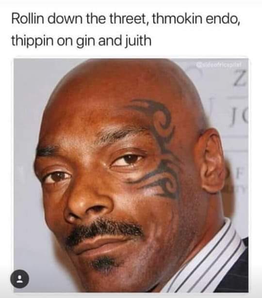 sunday meme of a merge between Mike Tyson and Snoop Dogg