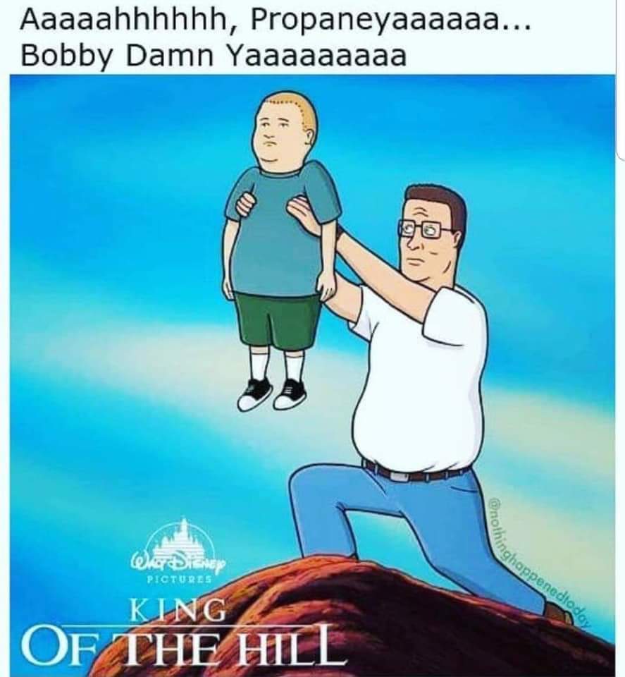 sunday meme of King of the Hill if it were The Lion King