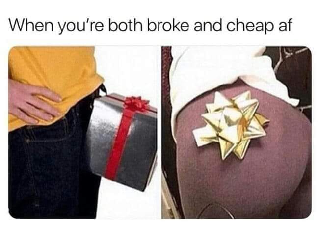 sunday meme about a poor couple giving themselves to each other as presents