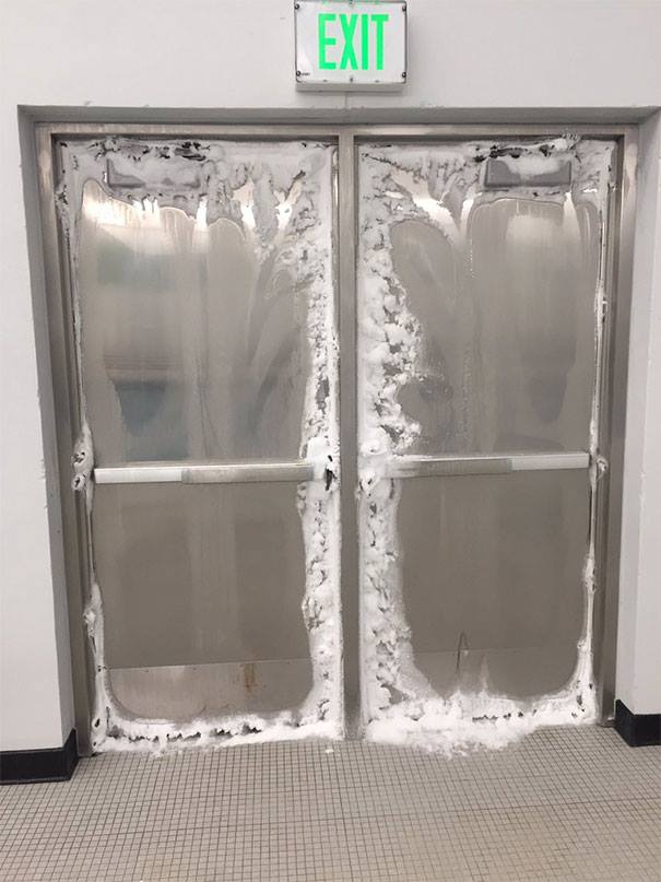 polar vortex frozen door
