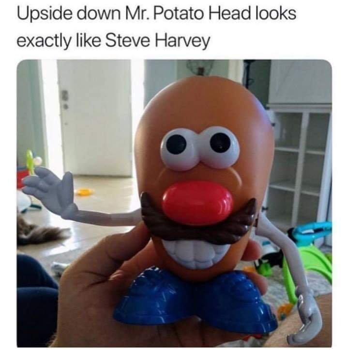 steve harvey mr potato head upside down - Upside down Mr. Potato Head looks exactly Steve Harvey