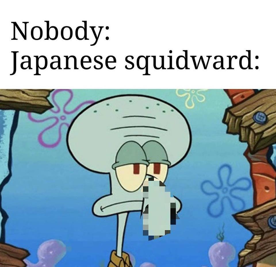 funny meme of nobody japanese squidward - Nobody Japanese squidward
