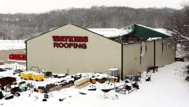 funny ironic signs - Watkinis Roofing