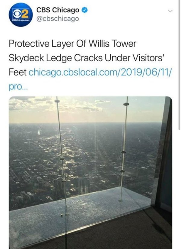 Cbs Chicago Protective Layer Of Willis Tower Skydeck Ledge Cracks Under Visitors' Feet chicago.cbslocal.com pro...