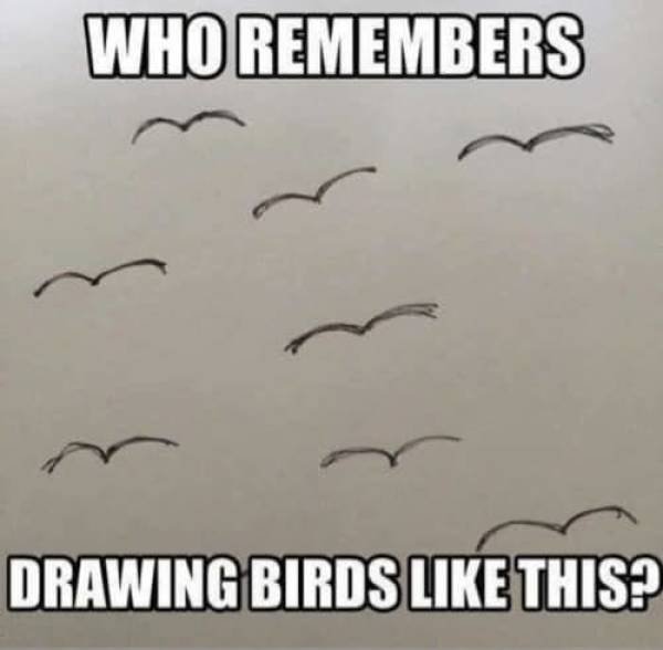 really high guy meme - Who Remembers Drawing Birds This?