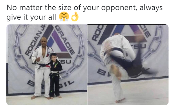angle - No matter the size of your opponent, always give it your all cod Rocian Gracie
