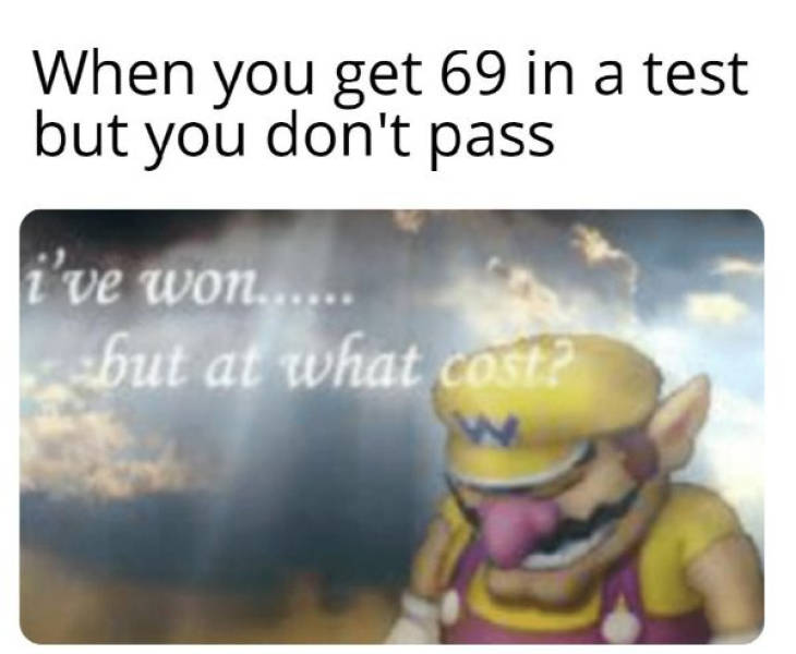 ve won but at what cost - When you get 69 in a test but you don't pass i've won...... but at what