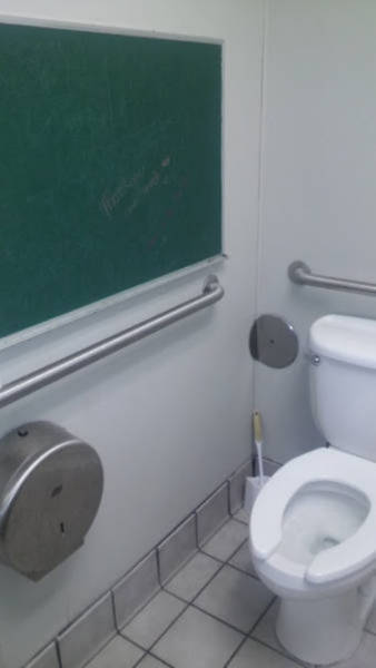 spicy memes - bathroom with a chalk board