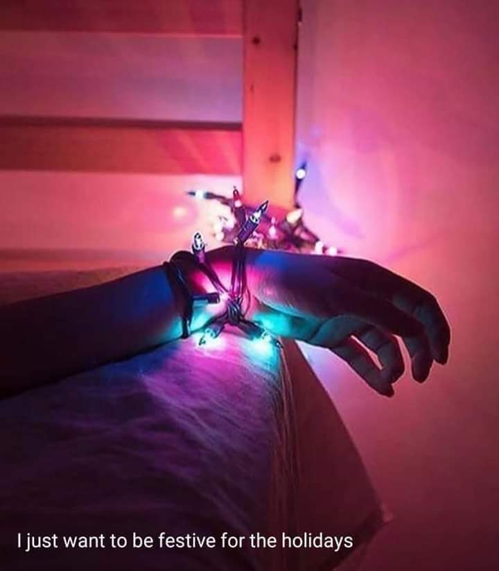 xmas lights bondage - I just want to be festive for the holidays