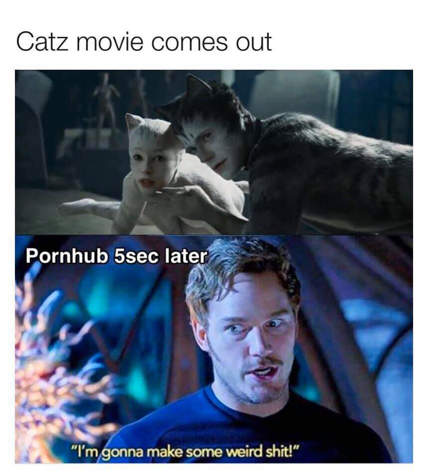 nestle meme - Catz movie comes out Pornhub 5sec later "I'm gonna make some weird shit!"