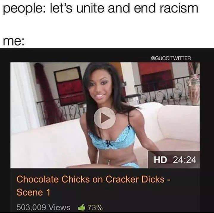 let's end racism meme - people let's unite and end racism me Ill. Hd Chocolate Chicks on Cracker Dicks Scene 1 503,009 Views 73%