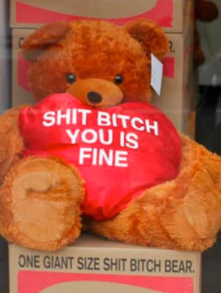 stuffed toy - Shit Bitch You Is Fine One Giant Size Shit Bitch Bear.