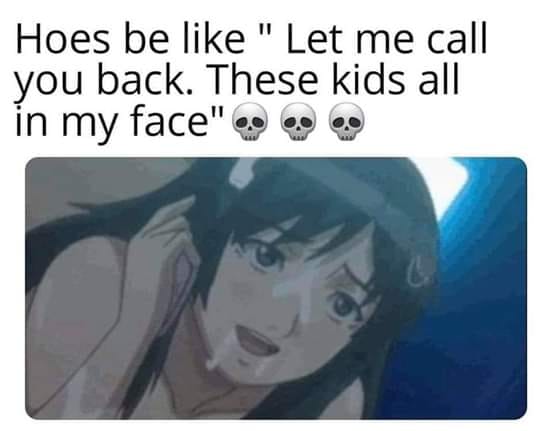 cartoon - Hoes be " Let me call you back. These kids all in my face"