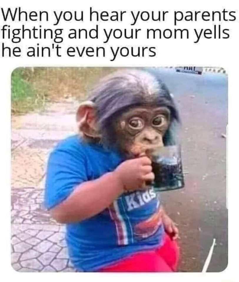 you hear your parents fighting and your mom yells he ain t even yours meme - When you hear your parents fighting and your mom yells he ain't even yours Tat Kids