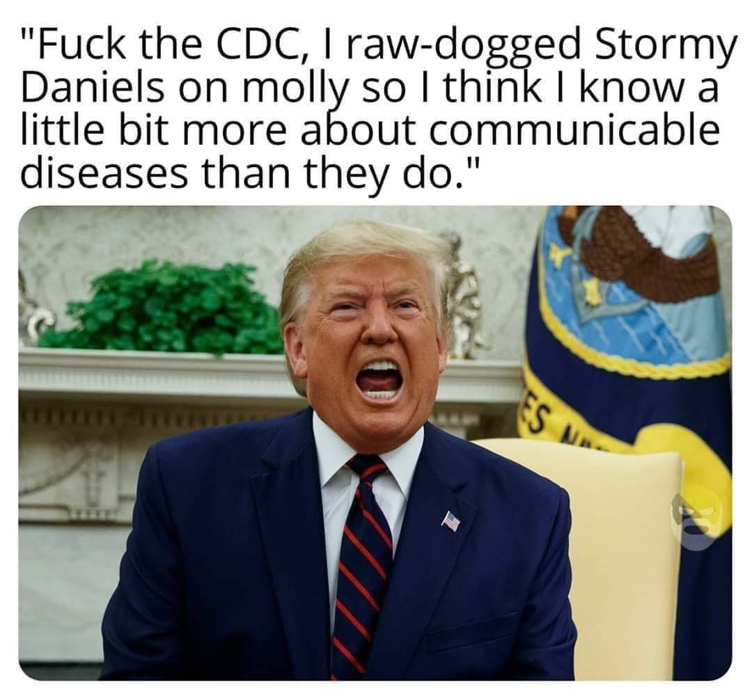 unfit the psychology of donald trump 2020 - "Fuck the Cdc, I rawdogged Stormy Daniels on molly so I think I know a little bit more about communicable diseases than they do." Es
