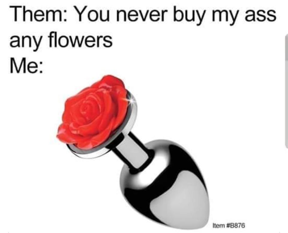 dirty memes - Butt plug - Them You never buy my ass any flowers Me Item