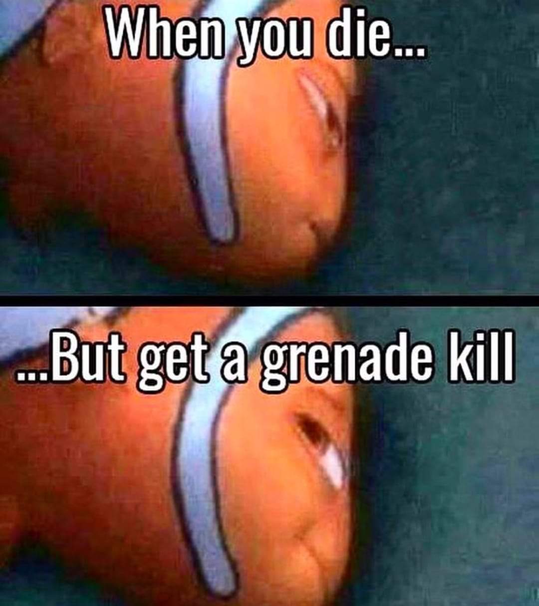 nemo grenade kill meme - When you die... ...But get a grenade kill