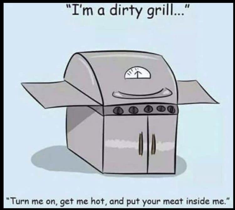 funny pics and memes - dirty meme for boyfriend - "I'm a dirty grill..." "Turn me on, get me hot, and put your meat inside me."