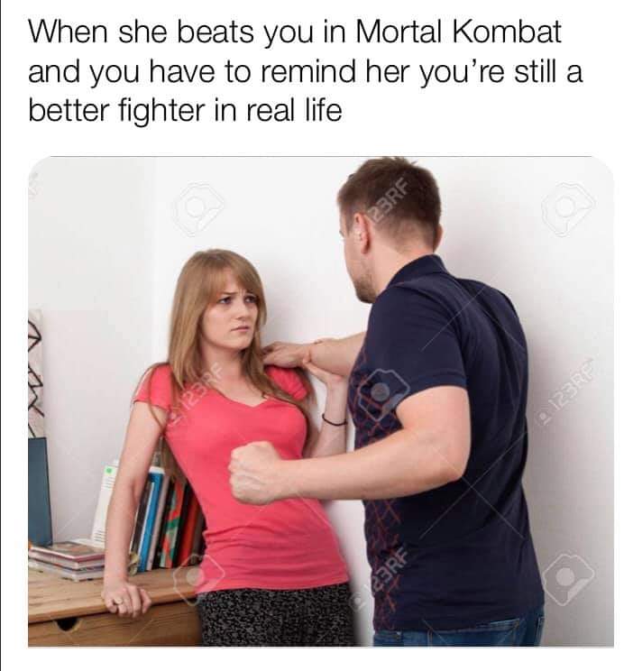 t shirt - When she beats you in Mortal Kombat and you have to remind her you're still a better fighter in real life 123RF 123RF 23RF