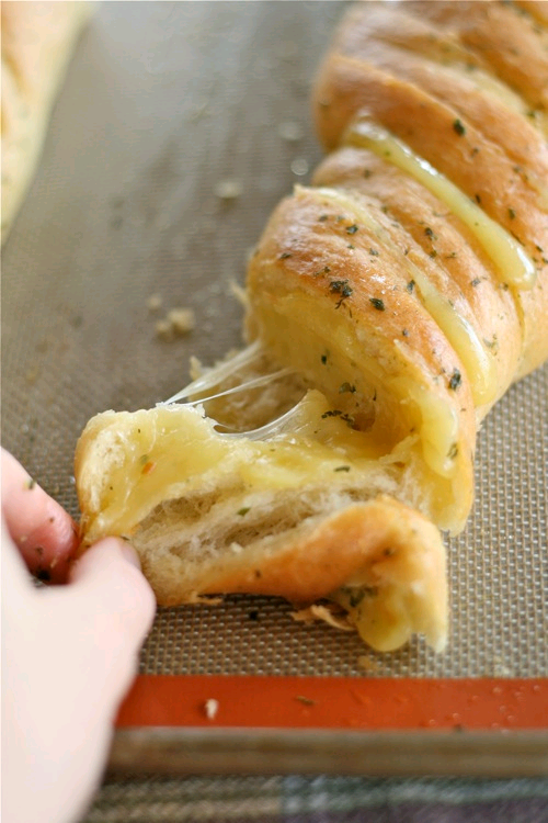 food troll hasselback garlic cheesy bread