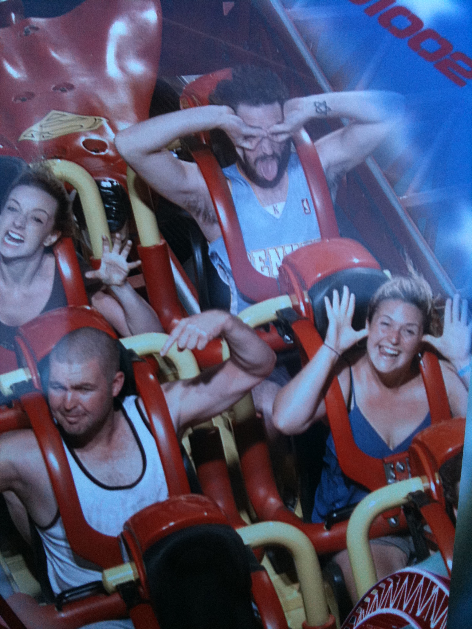 funny picturewhilst on the superman ride  DreamWorld