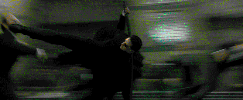 Neo just keeps on runnin' in this GIF.