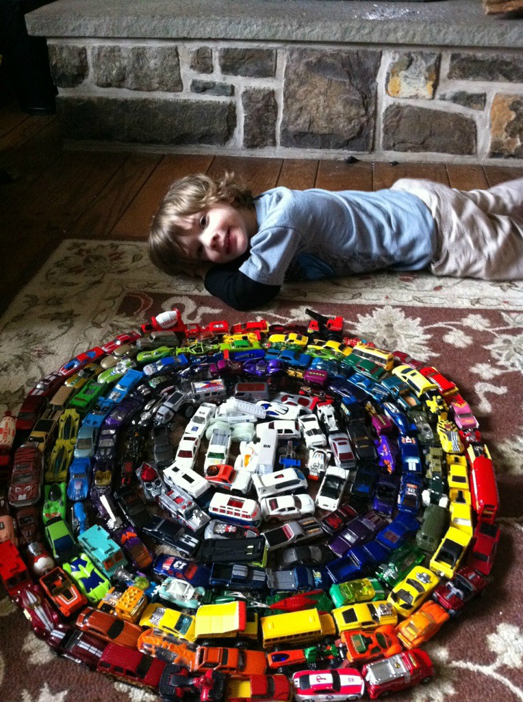 Kid loves his Hotwheels!